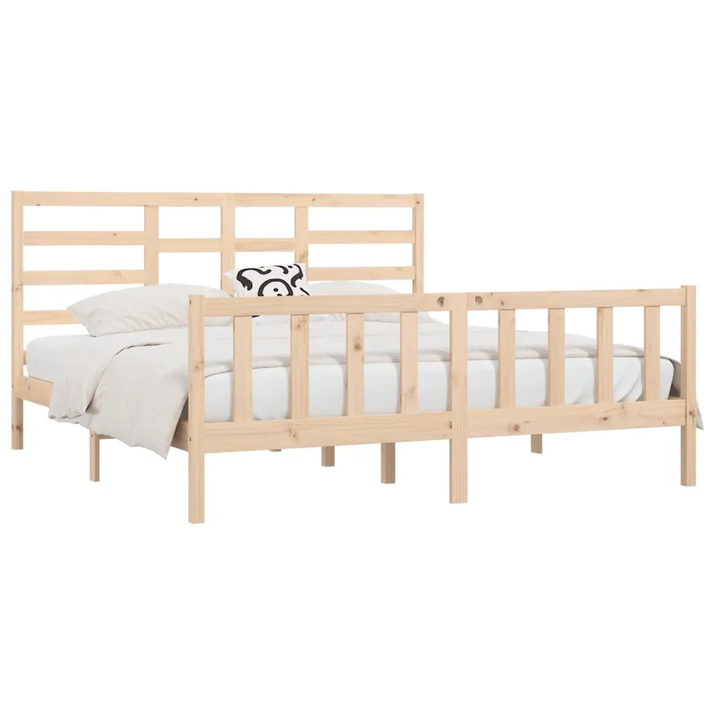 Giroletto senza Materasso-Struttura Letto 200x200 cm in Legno Massello di Pino 655913