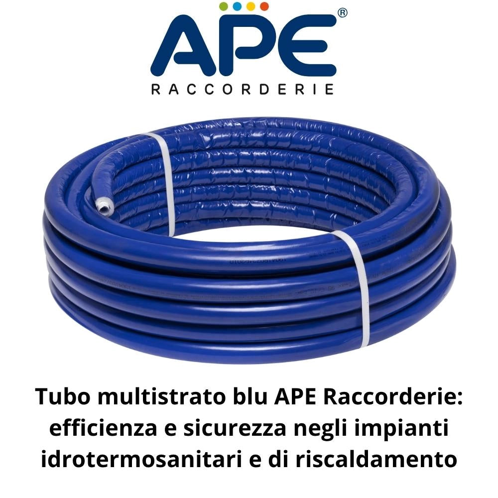 Tubo multistrato blu ape per impianti idrosanitari e riscaldamento *** diametro 16 millimetri, lunghezza metri 50, co...