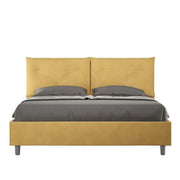 Letto matrimoniale senza rete imbottito 160x200 microfibra ocra Appia