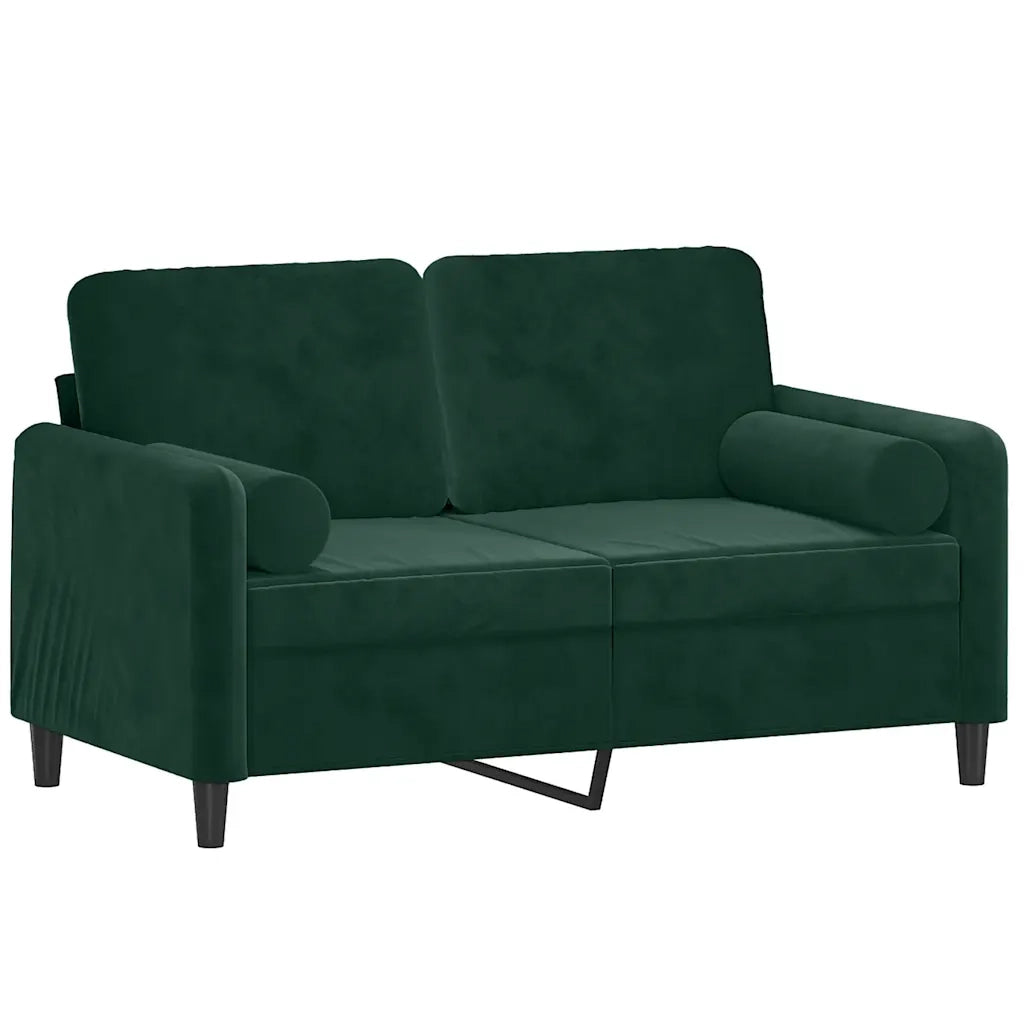 Divano a 2 Posti con Cuscini-Sofa 2 Posti con Cuscini Verde Scuro 120 cm in Velluto 396298