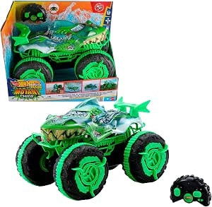 Hot Wheels Monster Trucks All-Terrain Great Bite RC | Giocattolo radiocomandato, guida su terra e acqua, impennate e gir