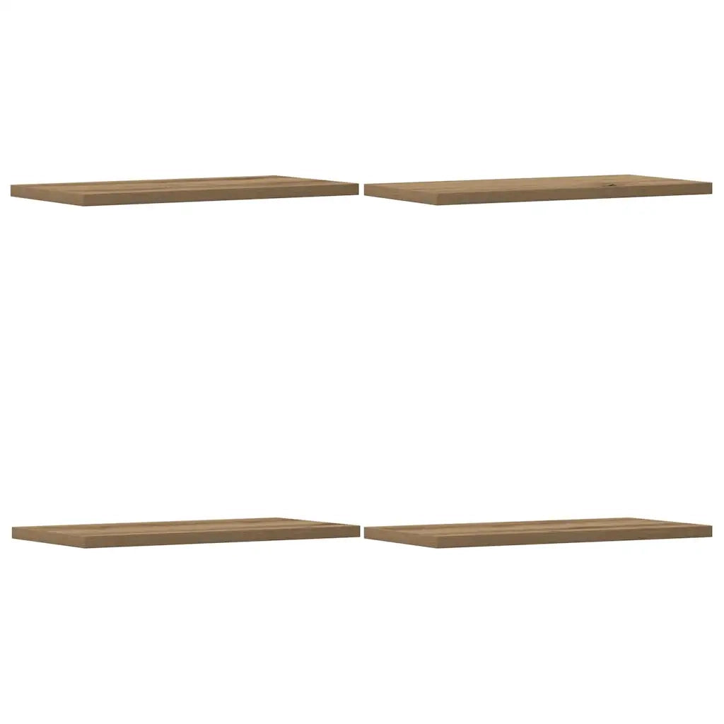 Mensole Parete 4pz Rovere Artigianale 40x20x1,5cm in Truciolato 856292
