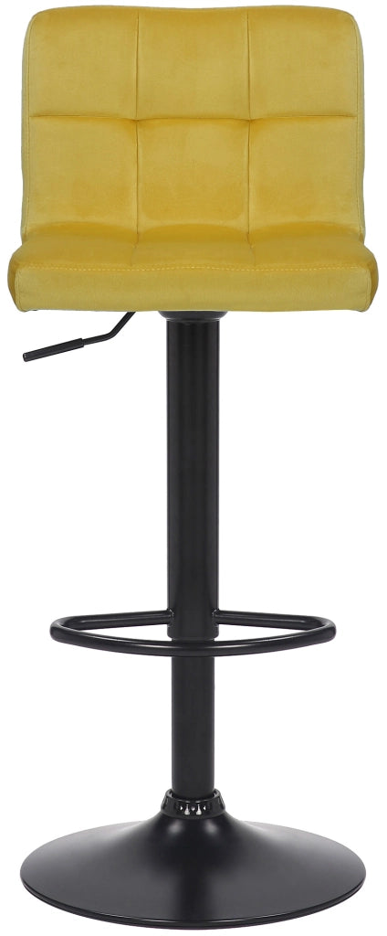 Set di 2 sgabelli bar Feni in velluto giallo