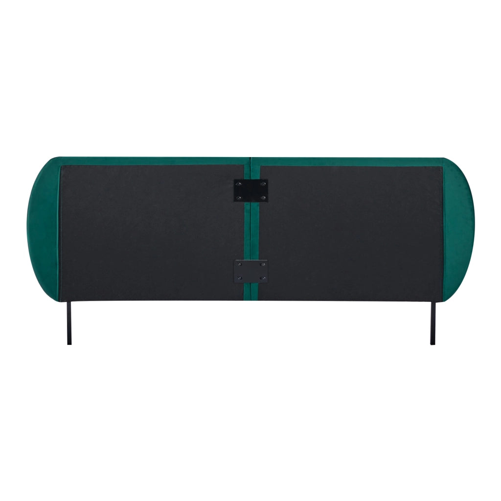 Letto Matrimoniale Porvoo 160x200 cm Testiera Imbottita Rivestimento in Velluto - Verde Scuro [en.casa]
