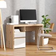 Flam, Scrivania 2 Cassetti, 127x52x77h cm Marrone Rovere Nodi