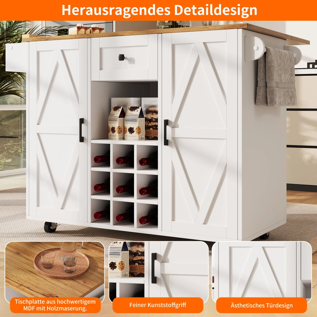 ISOLA CUCINA 137,5x65x95,6 cm Bianco in MDF