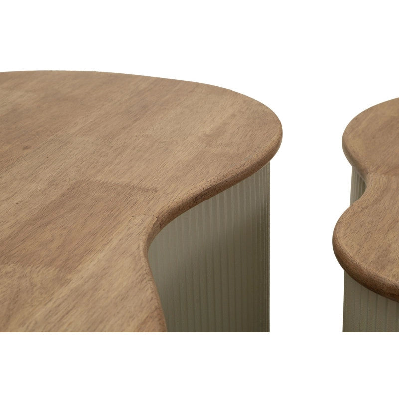 Tavolini Da Caffe' Frankfurt Coppia Bianchi cm 87x53x32-50x35x28