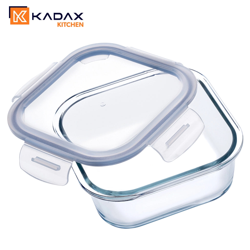 KADAX 6 contenitori per alimenti in vetro, portapranzo per frigorifero e microonde