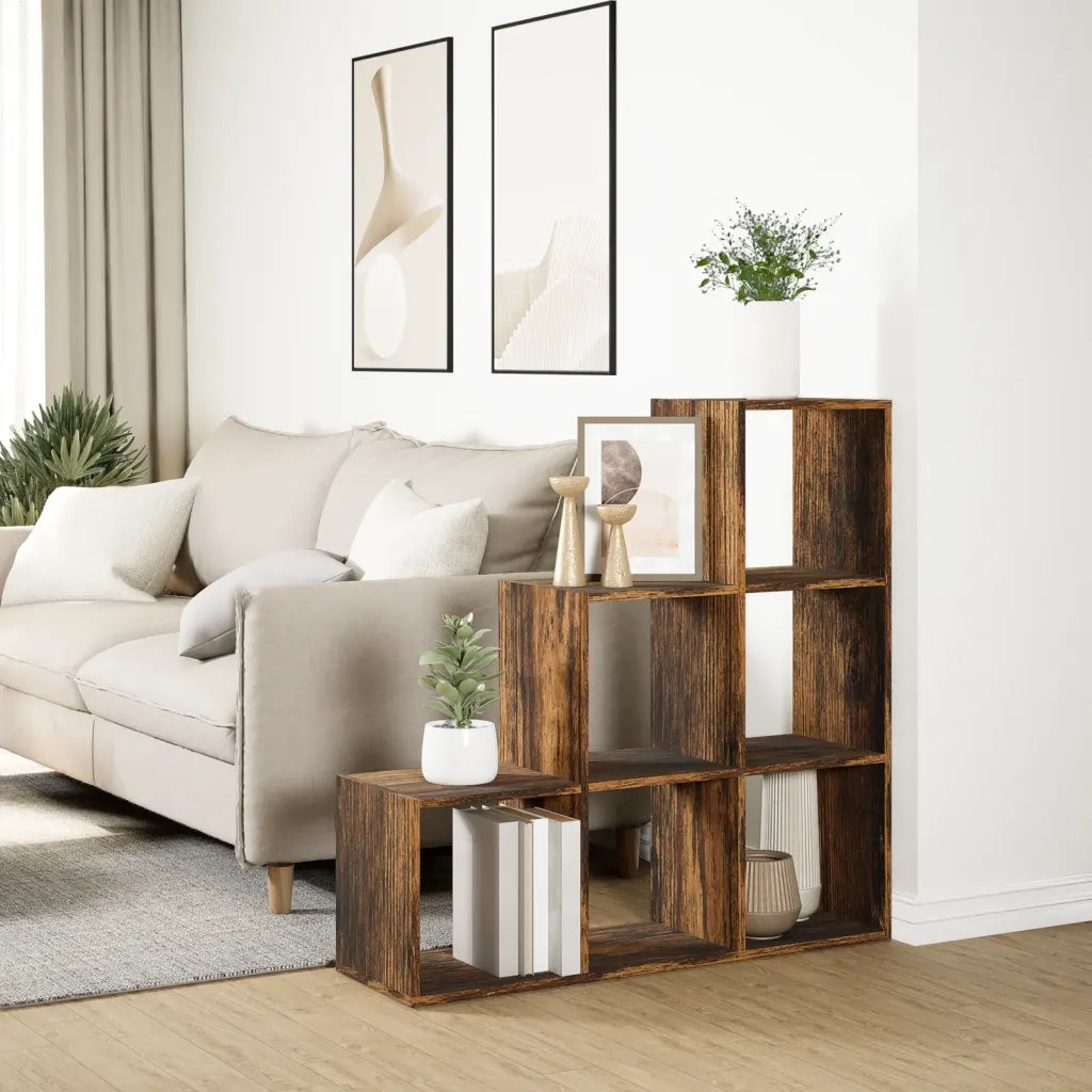 Libreria Divisorio 3Ripiani Rovere Fumo 99x29x99cm Truciolato 857962