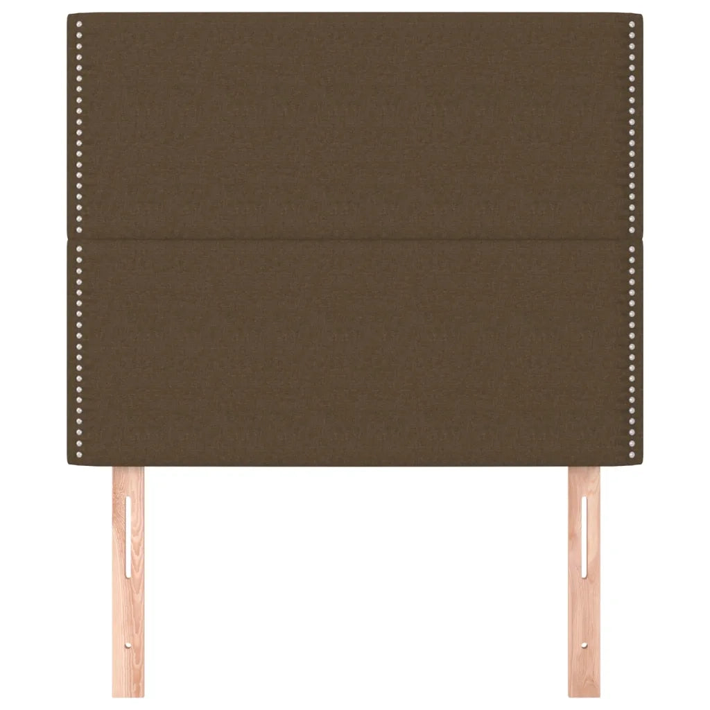 Testiera 2 pz Marrone Scuro 100x5x78/88 cm in Tessuto