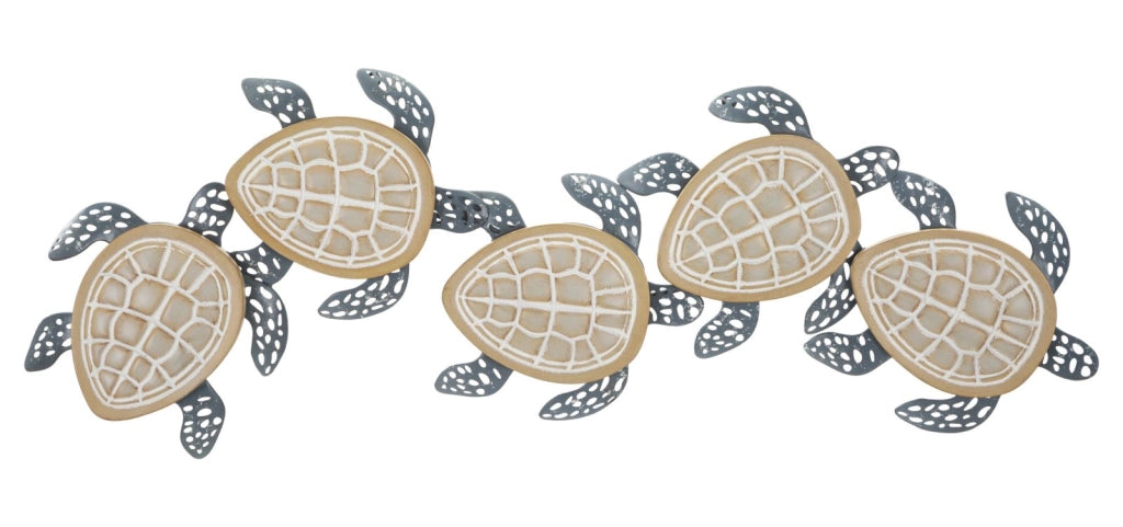 Pannello decorativo 3D con tartarughe marine cm 111,5x6,3x43