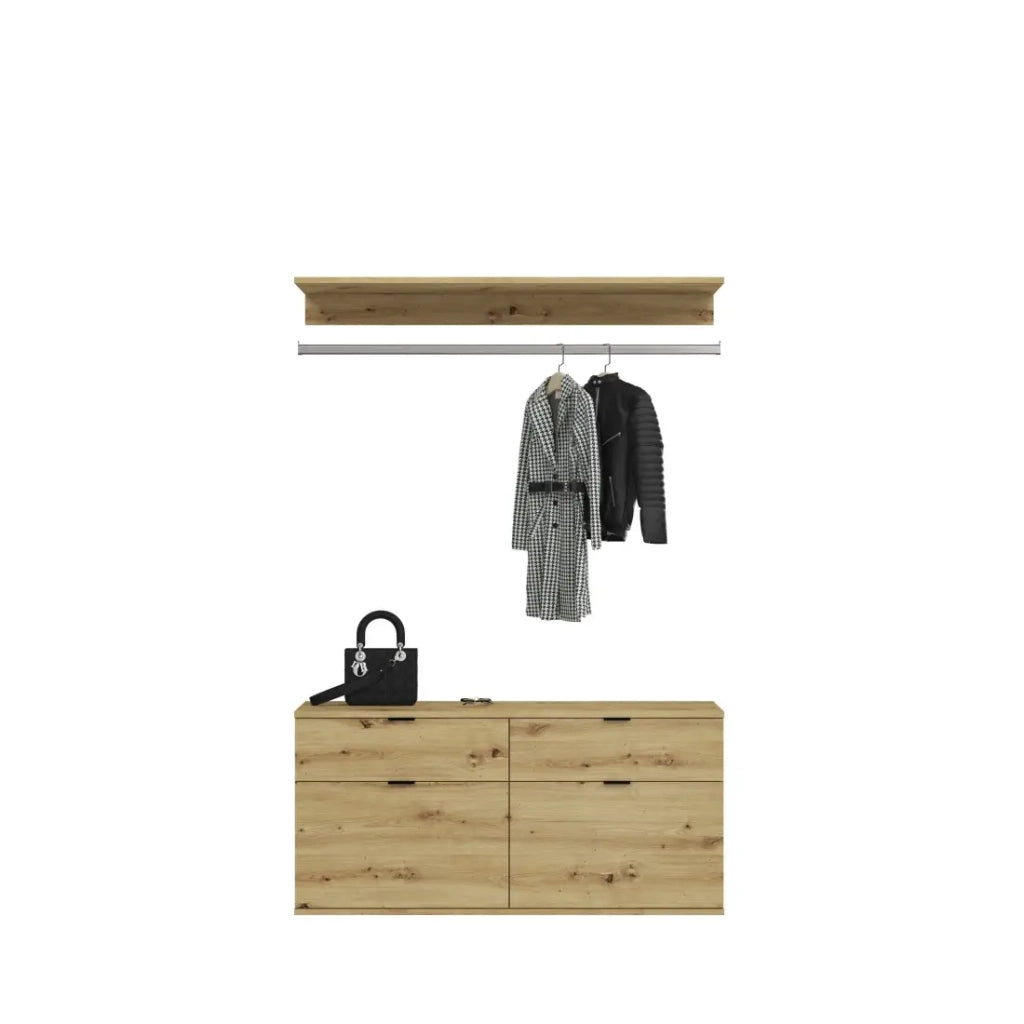 Armadio contenitore 6 porte + 4 cassetti – Rovere chiaro – BODITE
