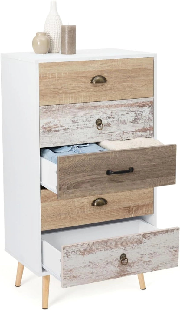 BAHIA Cassettone a 5 cassetti da 60 cm Scandinavo
