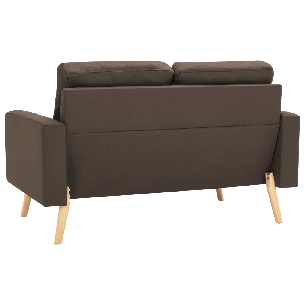 Divano a 2 Posti-Sofa 2 Posti Marrone in Tessuto