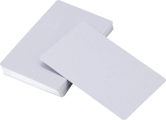50 visitecarte bianche - 5 colori - personalizzate con grava - per ufficio - metalliche - con nastri