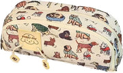 Etui estetico a doppia imbottitura, grande custodia con chiusura a raffia, custodia carina con stampa animale per ragazze, ragazzi e adolescenti, grande capacità (arancia)