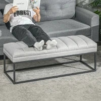 Panca in Stile Industriale, Panca per il Letto, Gambe in Metallo, Rosa e Nero