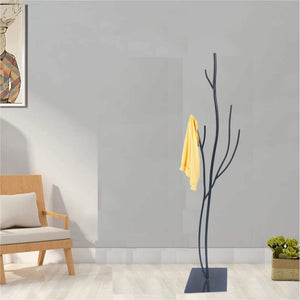 Appendiabiti da Terra 33x33x178 cm in Ferro Battuto Vasconi Castagno Nero