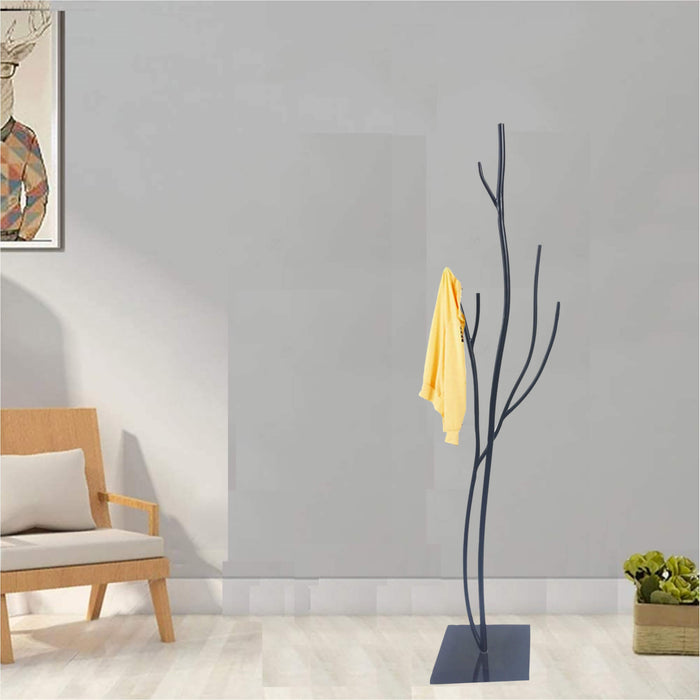 Appendiabiti da Terra 33x33x178 cm in Ferro Battuto Vasconi Castagno Nero