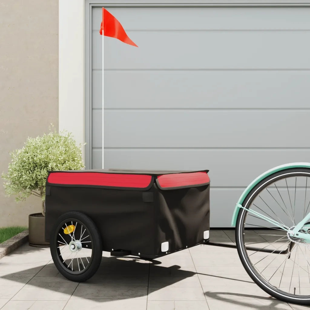 Rimorchio da Bici Nero e Rosso 45 kg in Ferro CFW3623062