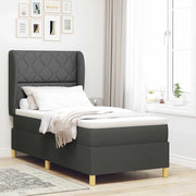 Letto a molle con testiera Grigio scuro 190 x 90 cm Tessuto 3340789
