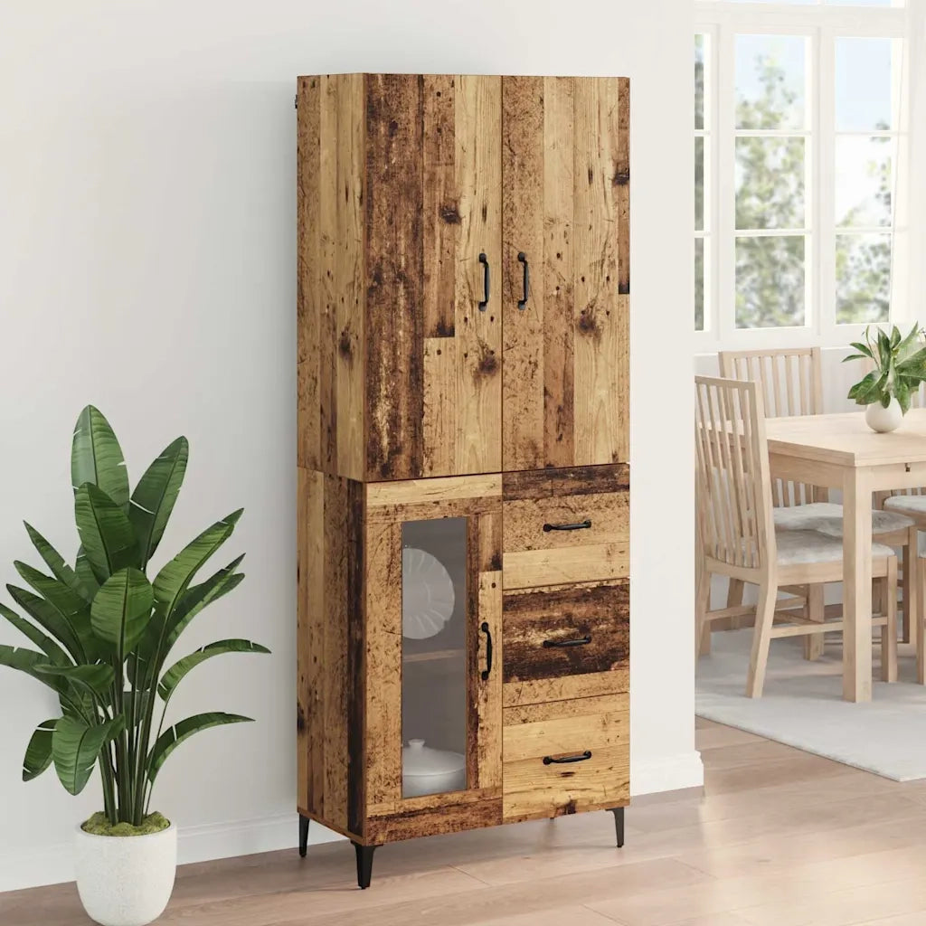 Credenza | Madia | Buffet da pranzo | Armadio da pranzo Legno vecchio 69,5 x 34 x 180 cm Legno multistrato