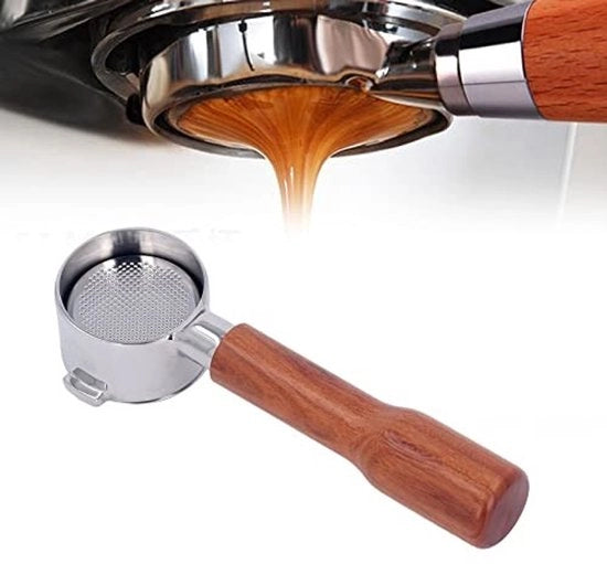 Maniglia per filtro da 51mm per macchina caffè portatile senza base, accessorio in acciaio inossidabile per ECO310 (Tipo C1, legno rossastro)