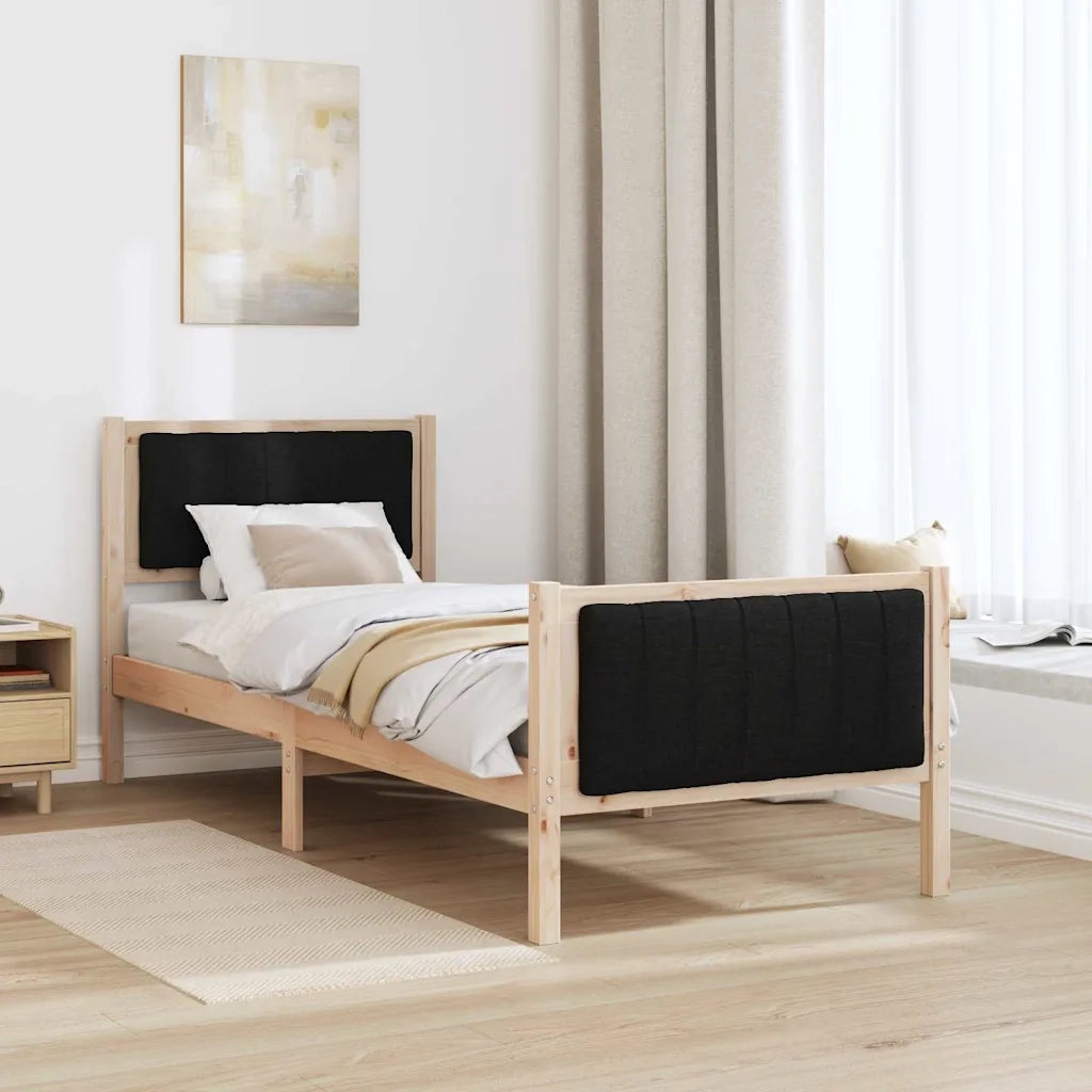 Struttura del Letto con testiera Marrone e nero 75 x 190 cm