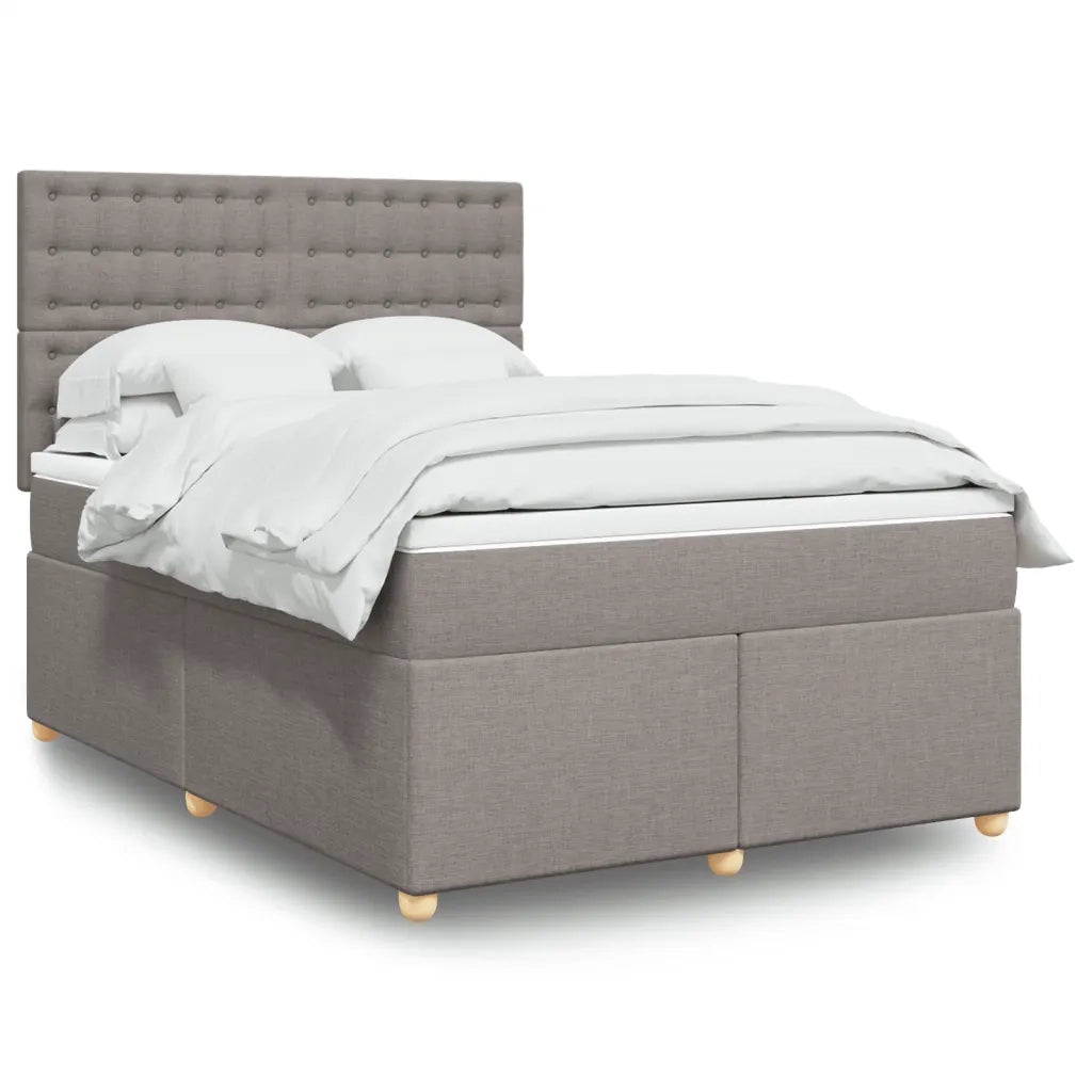 Giroletto a Molle con Materasso Tortora 140x190 cm in Tessuto