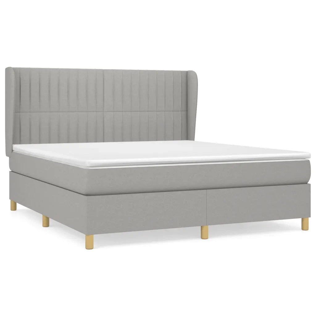 Giroletto a Molle con Materasso Grigio Chiaro160x200 cm Tessuto 3128693