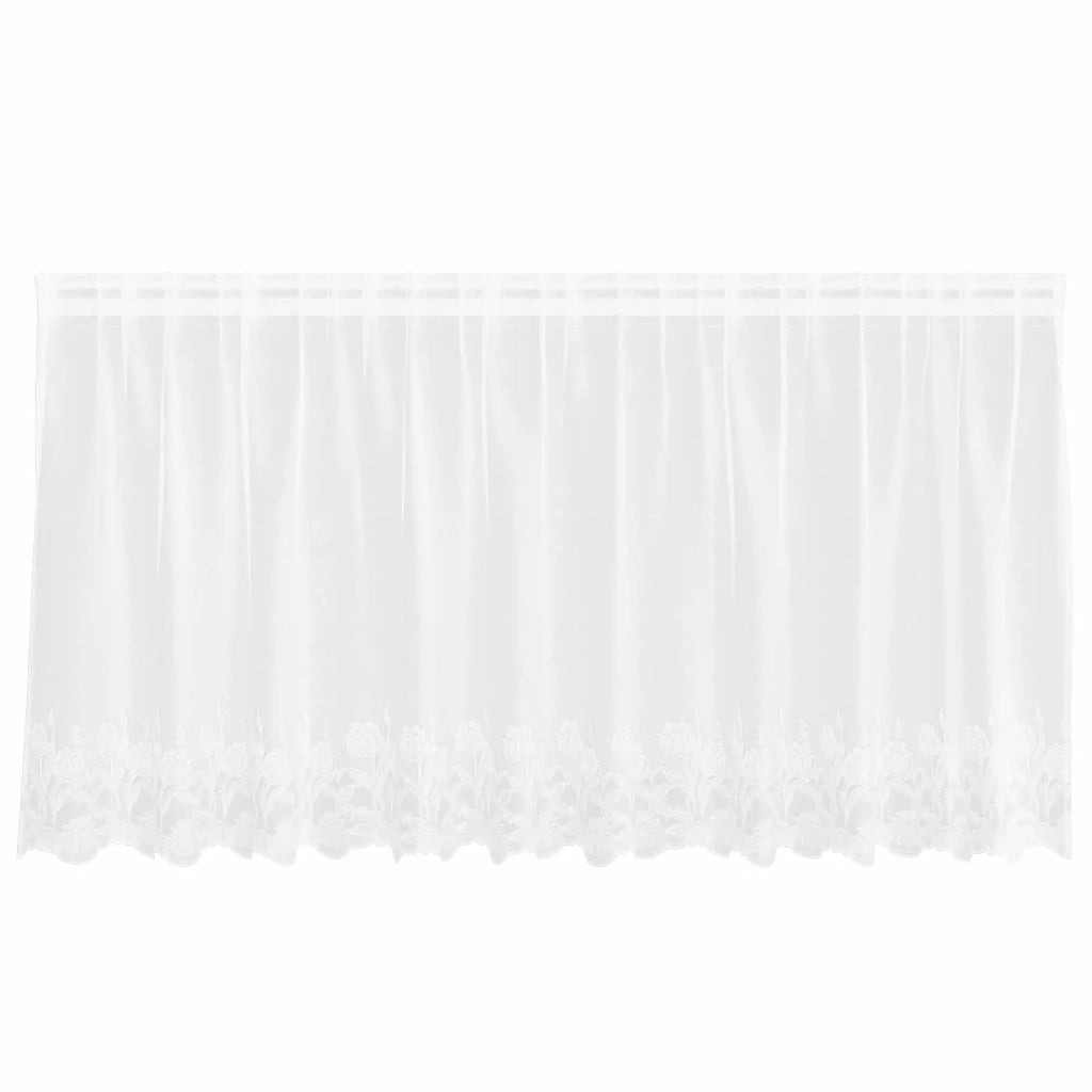 Tenda in Pizzo con tende Bianco 120 x 300 cm Poliestere 4107893