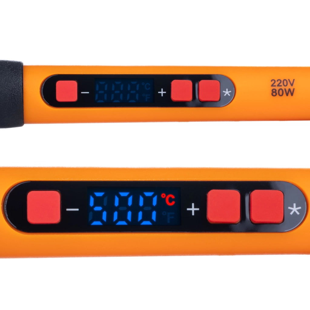 Saldatore Elettrica 80W Orange Mastiff – Display LCD, 6 Punte, Cavo 90cm | Temperatura 180-500°C