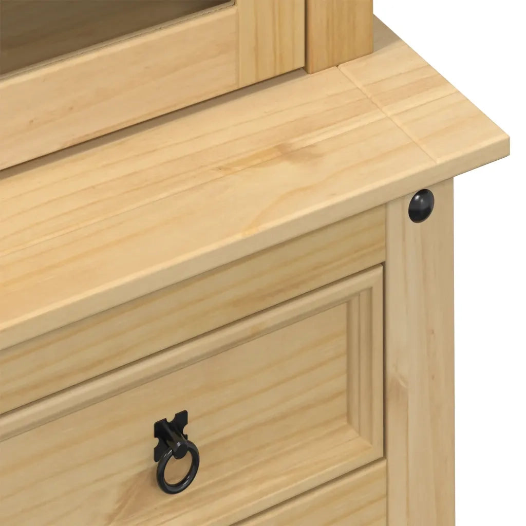 Vetrina Corona 100x48,5x179 cm in Legno Massello di Pino 4005681