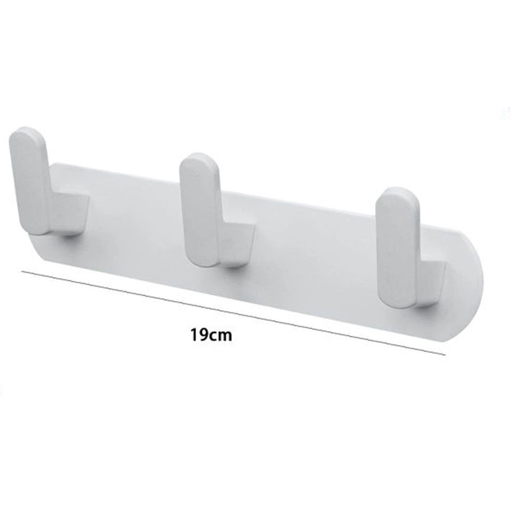 Trade Shop - Appendiabiti Con 3 Ganci Appendino Portasciugamano Da Bagno Casa Cucina Bianco 59742 -