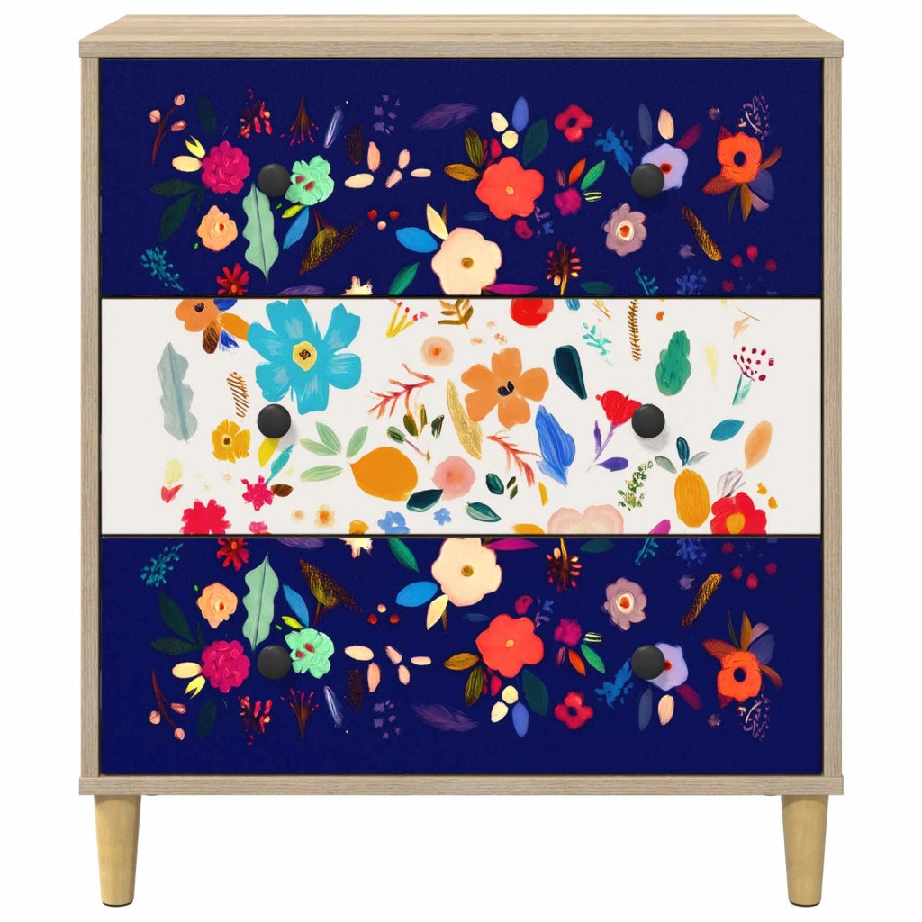 Cassettiera MAINZ Stampa floreale 66 x 36,5 x 75 cm Sonoma 8007364