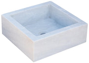 Biscottini Acquaio in marmo bianco L40xPR40xH16 cm Vasca realizzata completamente