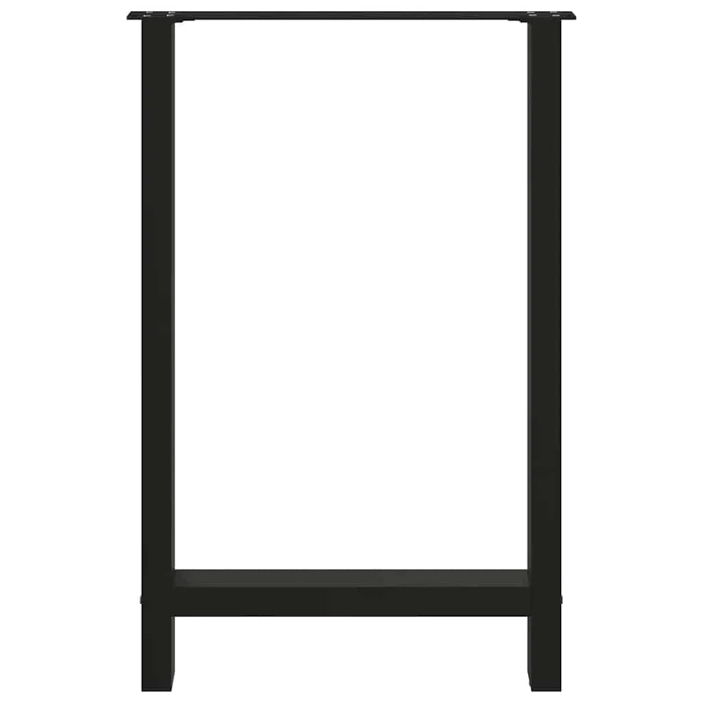Set di 2 gambe quadrate regolabili per tavolo da bar 60 x 90 cm design moderno acciaio nero 02_0057572