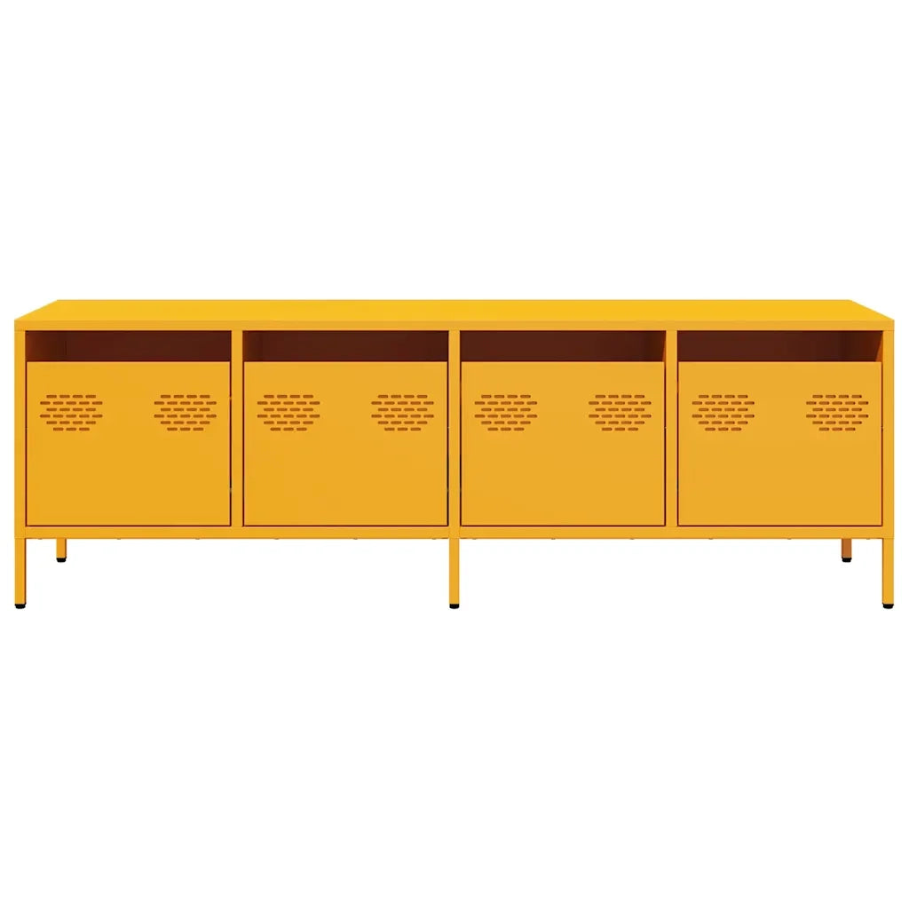 Mobile TV Giallo Senape 135x39x43,5 cm in Acciaio
