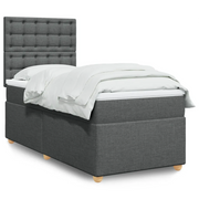 Giroletto a Molle con Materasso Grigio Scuro 90x190 cm Tessuto 3293450