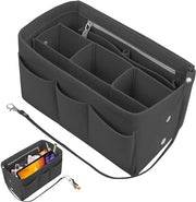 Organizzatore per Borse da Donna, Tastiere per Borse in Velluto, Organizzatore per Borse in Velluto con Molte Tasche, Adatto per il Ripostiglio di Diversi Piccoli Oggetti (Nero)