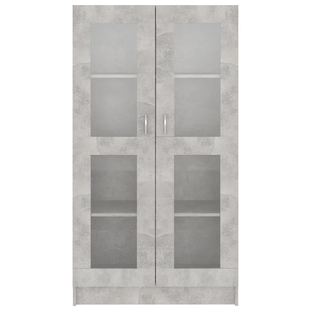 Armadietto Vetrina Grigio Cemento 82,5x30,5x150 cm Multistrato CFW1764228