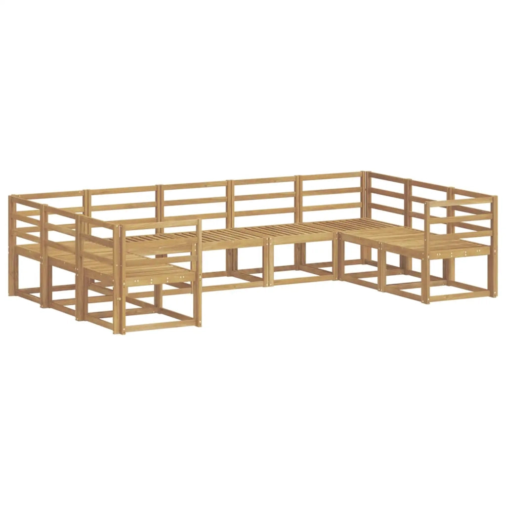 Set di divani da esterno 9 pcs Bianco Legno di Acacia Massello 3388203