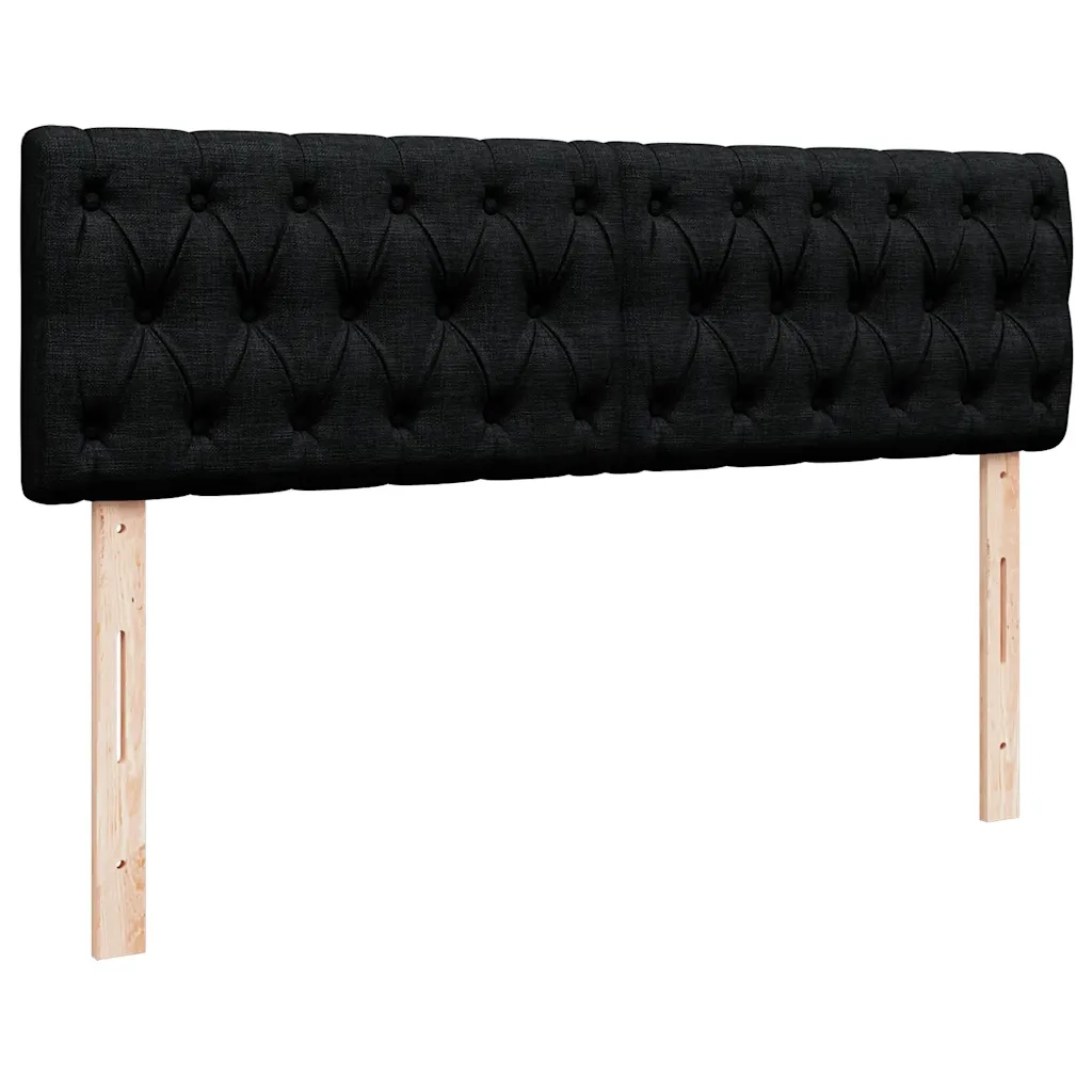 Pouf Letto con Materasso Nero 140x190 cm in Tessuto