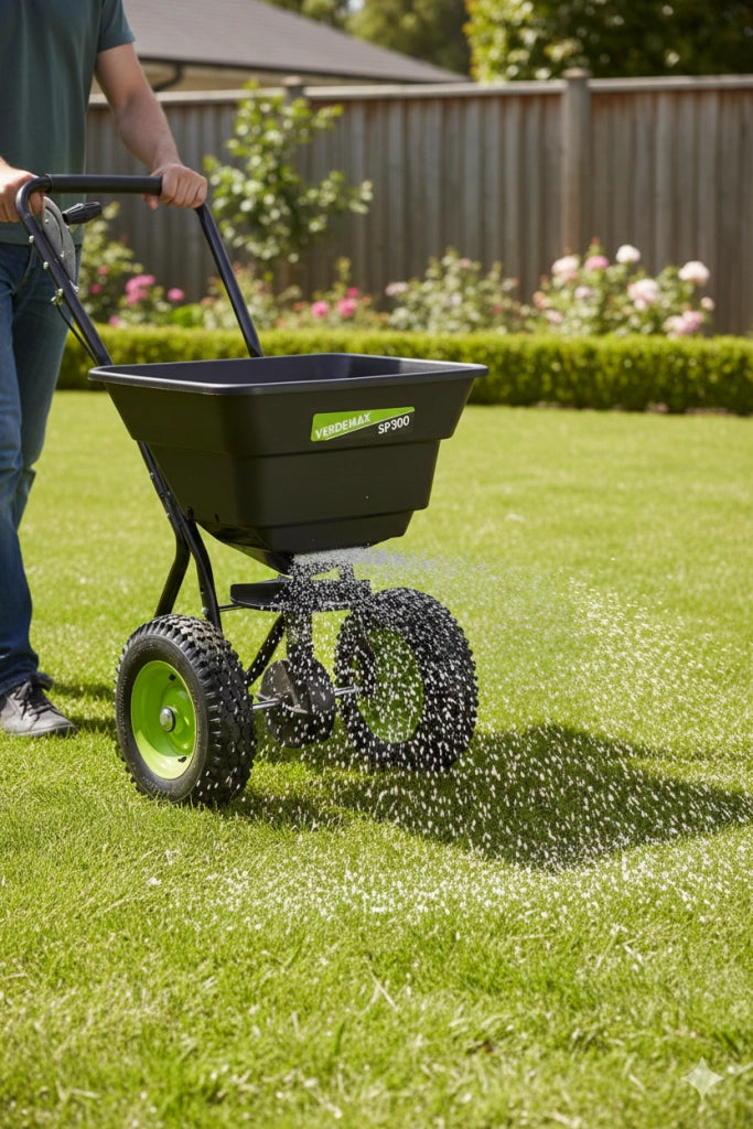 Spandiconcime Manuale Rotativo Verdemax SP300 a Spinta Capienza 30L per Fertilizzante Semi e Sale in PP