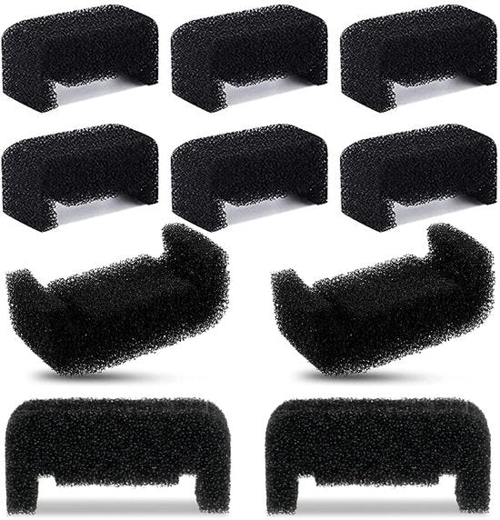 Decalcificanti per fontane per gatti, set da 10 pezzi, sostituzione filtro per fontane per animali, filtri schiuma per fontane a forma rotonda o quadrata con capacità 1,6 l, 2,4 l o 2,5 l