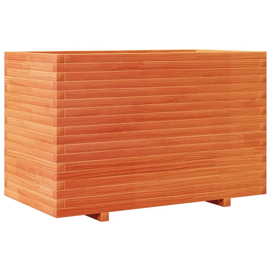 Fioriera Giardino-Vaso da Esterno-Contenitore per Piante Marrone Cera 110x60x72 cm Legno Massello Pino