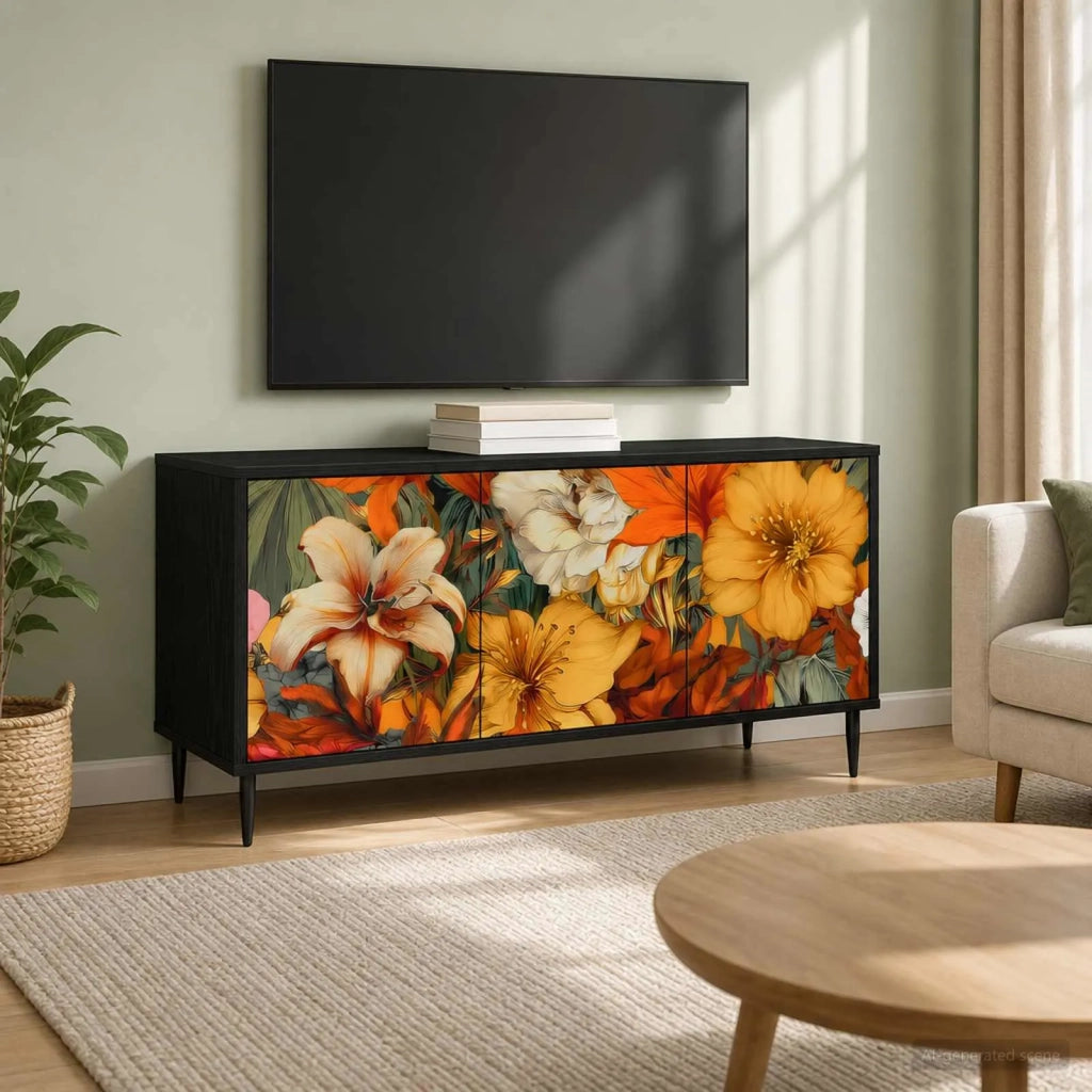 Mobile TV GENNEP 102 x 33 x 51 cm Rovere Nero 8007095