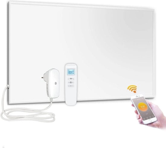 850W Infrarood Verwarming con Termostato Wi-Fi e Protezione da Surriscaldamento, Pannello di Riscaldamento da Appoggio 1220x770mm