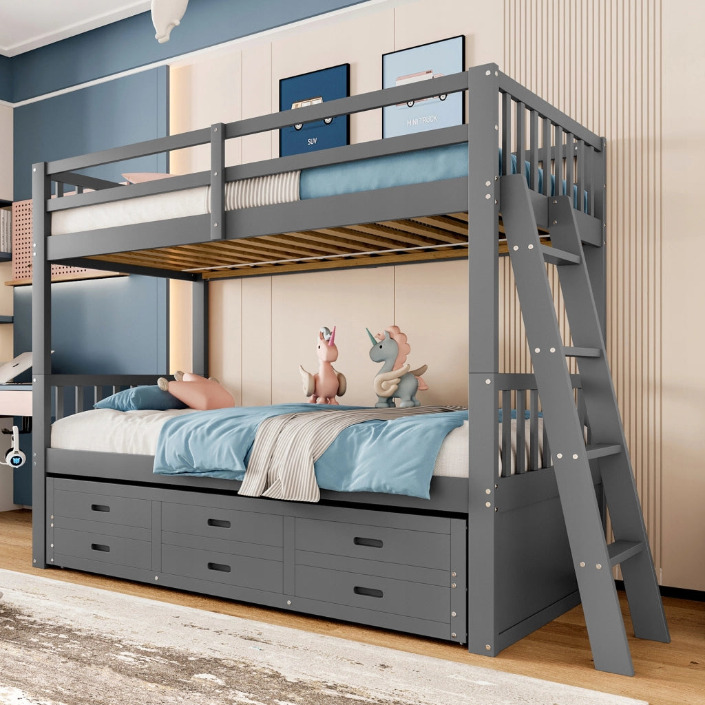 Letto a castello 90x200 - Xylo - Grigio