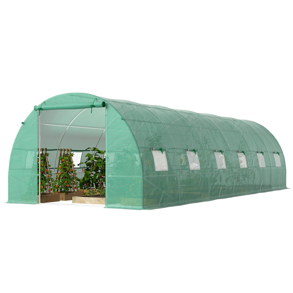 Serra da Giardino Tunnel 8x3x2 m ¨C Zephmum ¨C Acciaio, PE, Verde